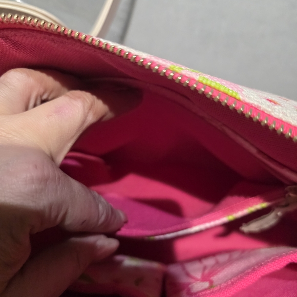 Spartina 449 Pink & White Floral Birdcage Tote EXCELLENT Cond L:13 H:10 - Picture 8 of 13